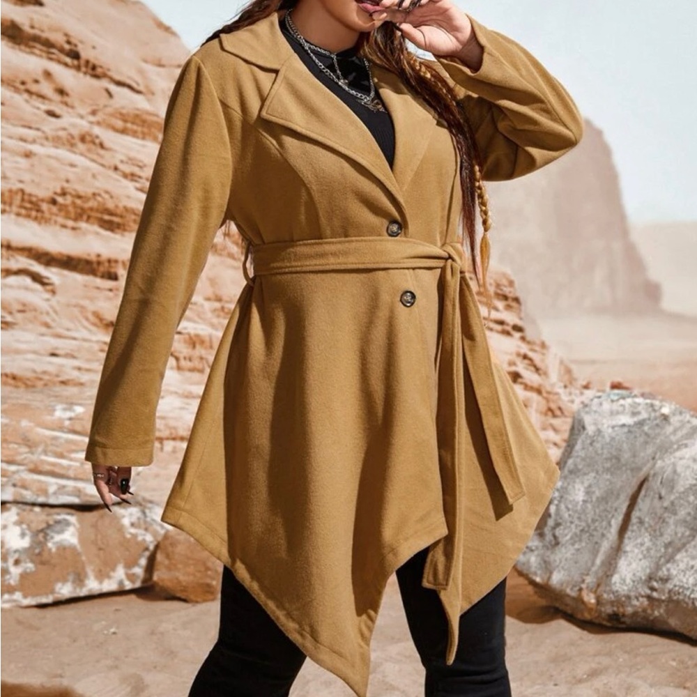 Belted Tweed Overcoat